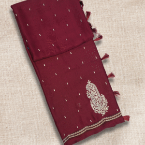 Soft Silk Saree With Embroidery Work
