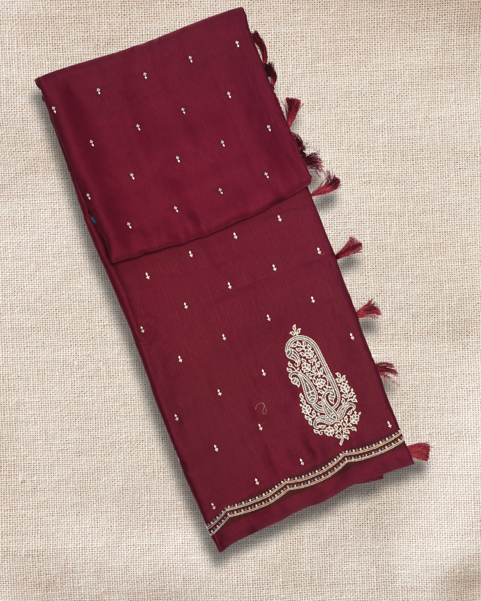 Soft Silk Saree With Embroidery Work